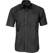 Polyester Cotton Business Shirt - Short Sleeve - Black