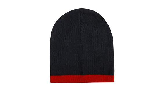 Roll Down Two Tone Acrylic Beanie - Toque - view 4
