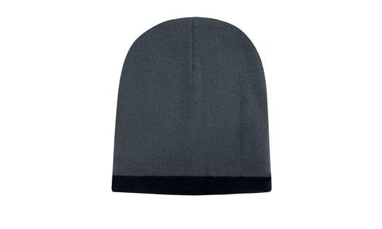 Roll Down Two Tone Acrylic Beanie - Toque - view 5