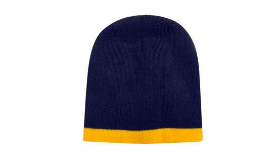 Roll Down Two Tone Acrylic Beanie - Toque - view 7