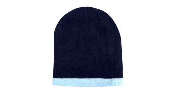 Roll Down Two Tone Acrylic Beanie - Toque - view 10