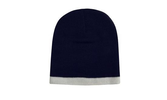 Roll Down Two Tone Acrylic Beanie - Toque - view 11