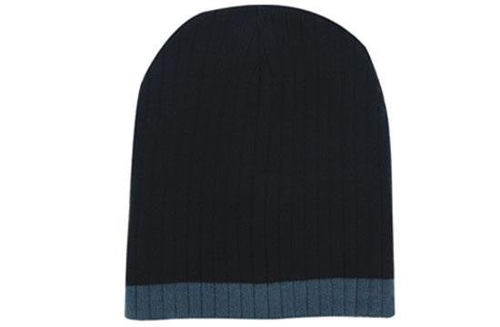 Two Tone Cable Knit Beanie - Toque - view 2