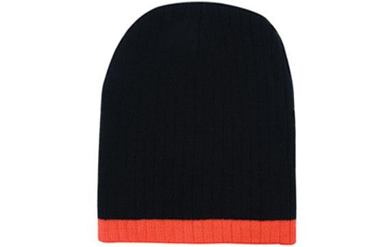 Two Tone Cable Knit Beanie - Toque - view 3