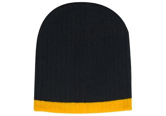 Two Tone Cable Knit Beanie - Toque - view 6