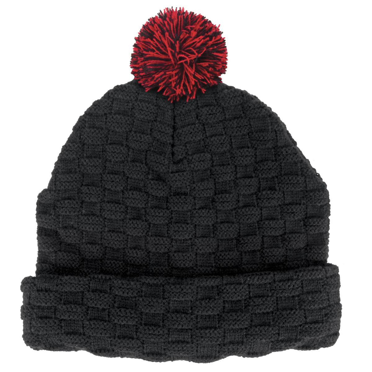 Pom Pom Beanie - Navy / Navy / White