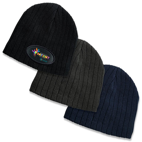 Cable Knit Beanie - Black