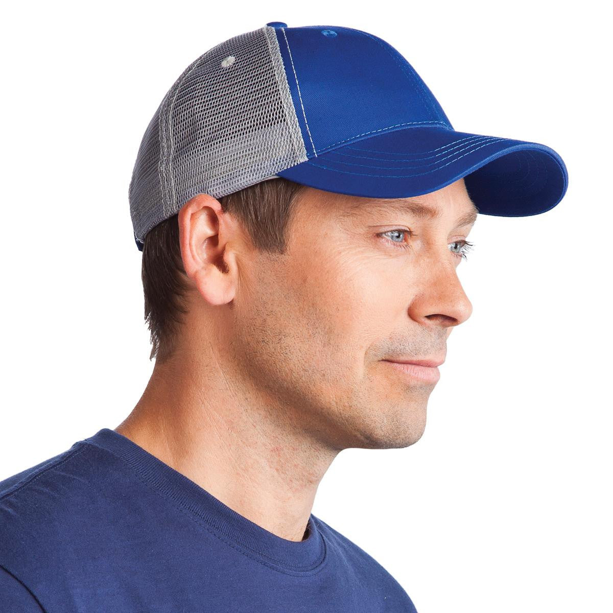 Lo-Pro Mesh Trucker Cap - Navy / Silver