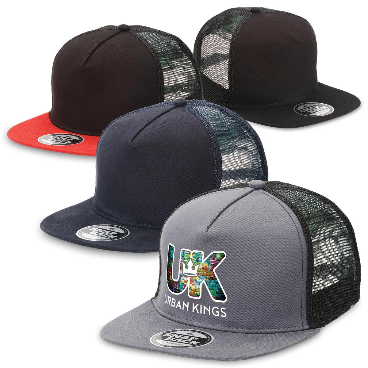 Chino Flat Peak Trucker - Black / Red / Black