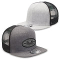 Heathered Flat Peak Trucker - Charcoal Heather / Black