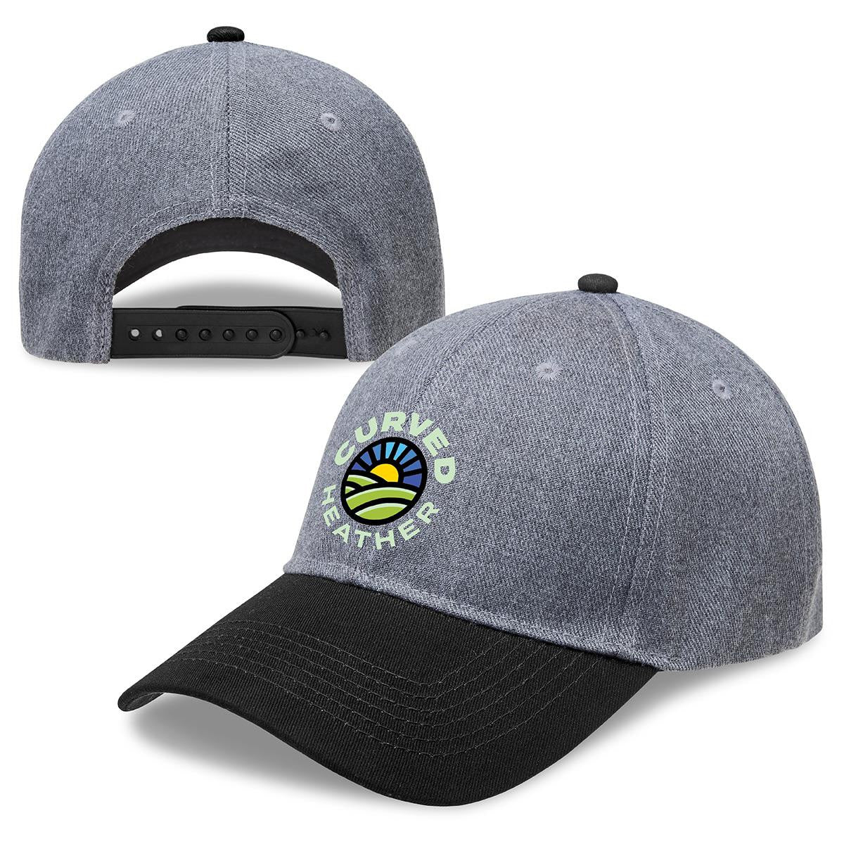 Curved Heather - Charcoal Heather / Black