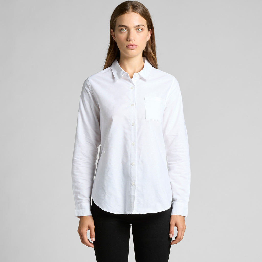 Wo's Oxford Shirt4401 - WHITE