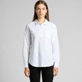 Wo's Oxford Shirt4401 - WHITE