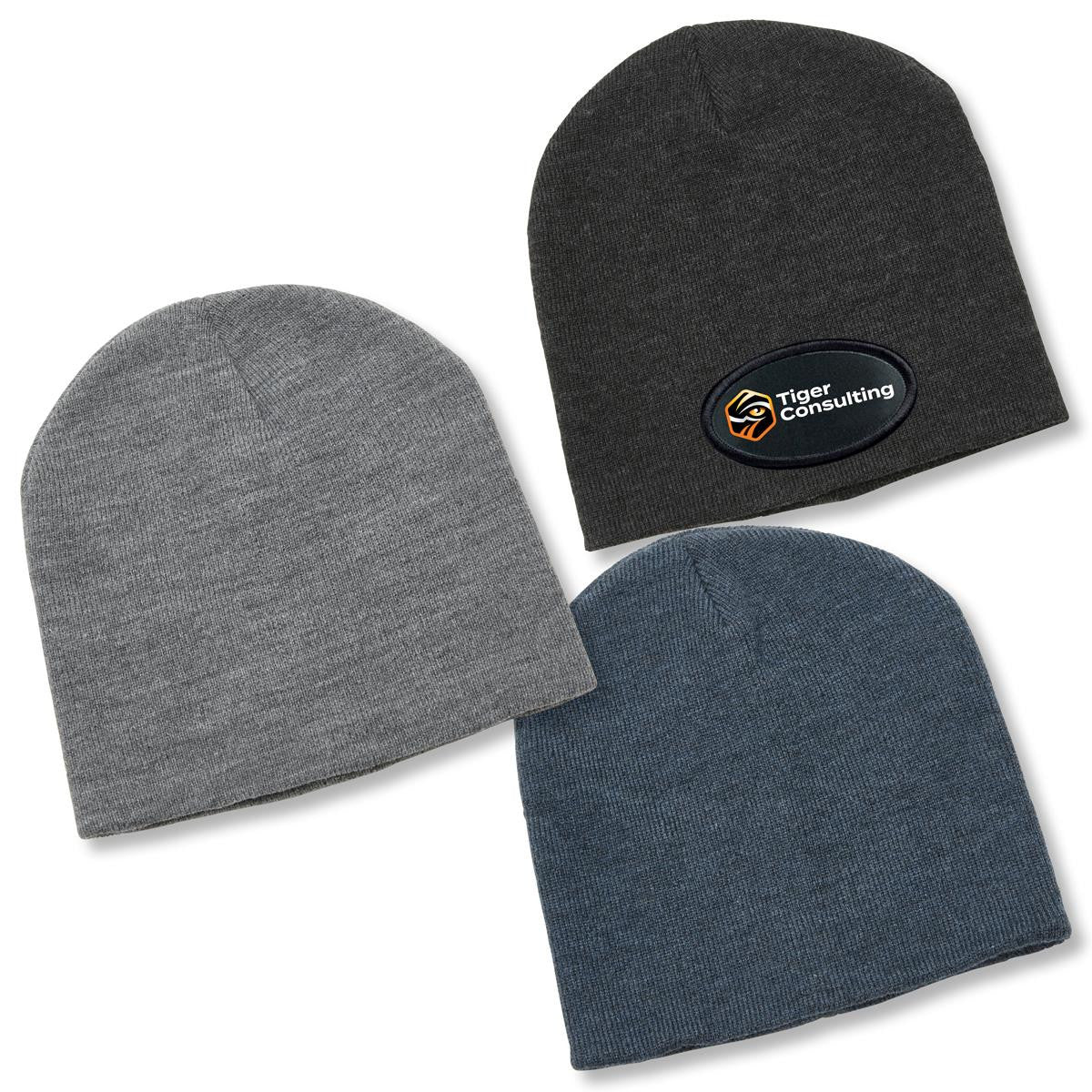Heather Skull Beanie - Grey Heather