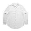 Wo's Linen Shirt4418S - WHITE