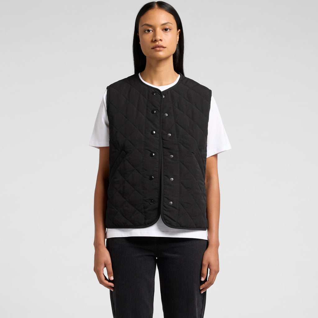 Wo's Quilted Vest4431 - BLACK