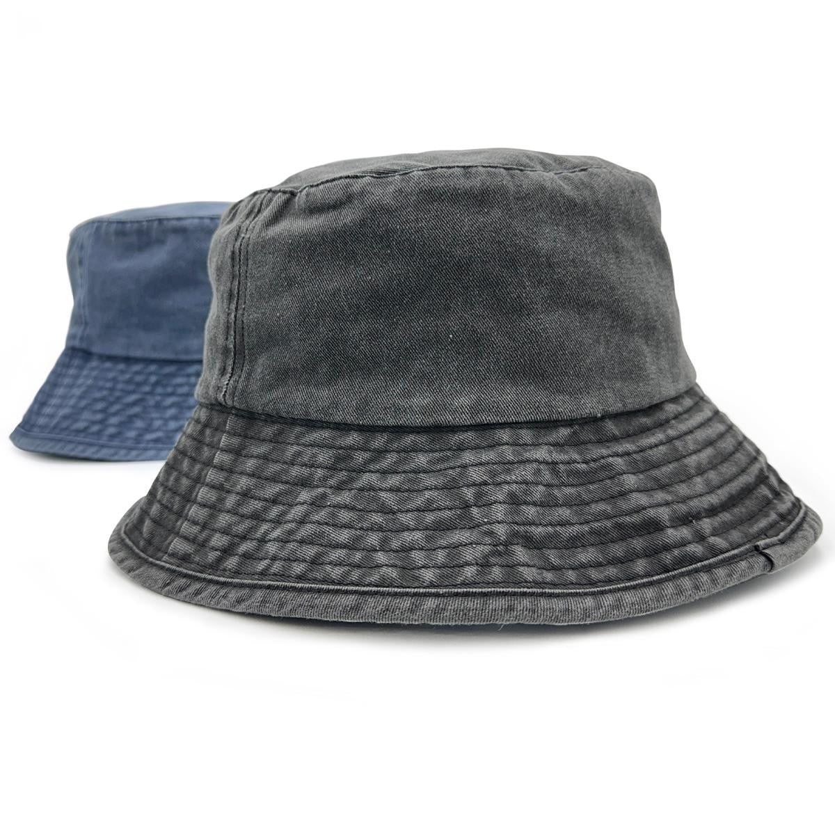 Washed Chino Bucket Hat - Black