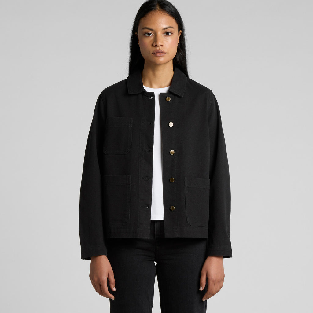 Wo's Canvas Chore Jacket4524 - BLACK