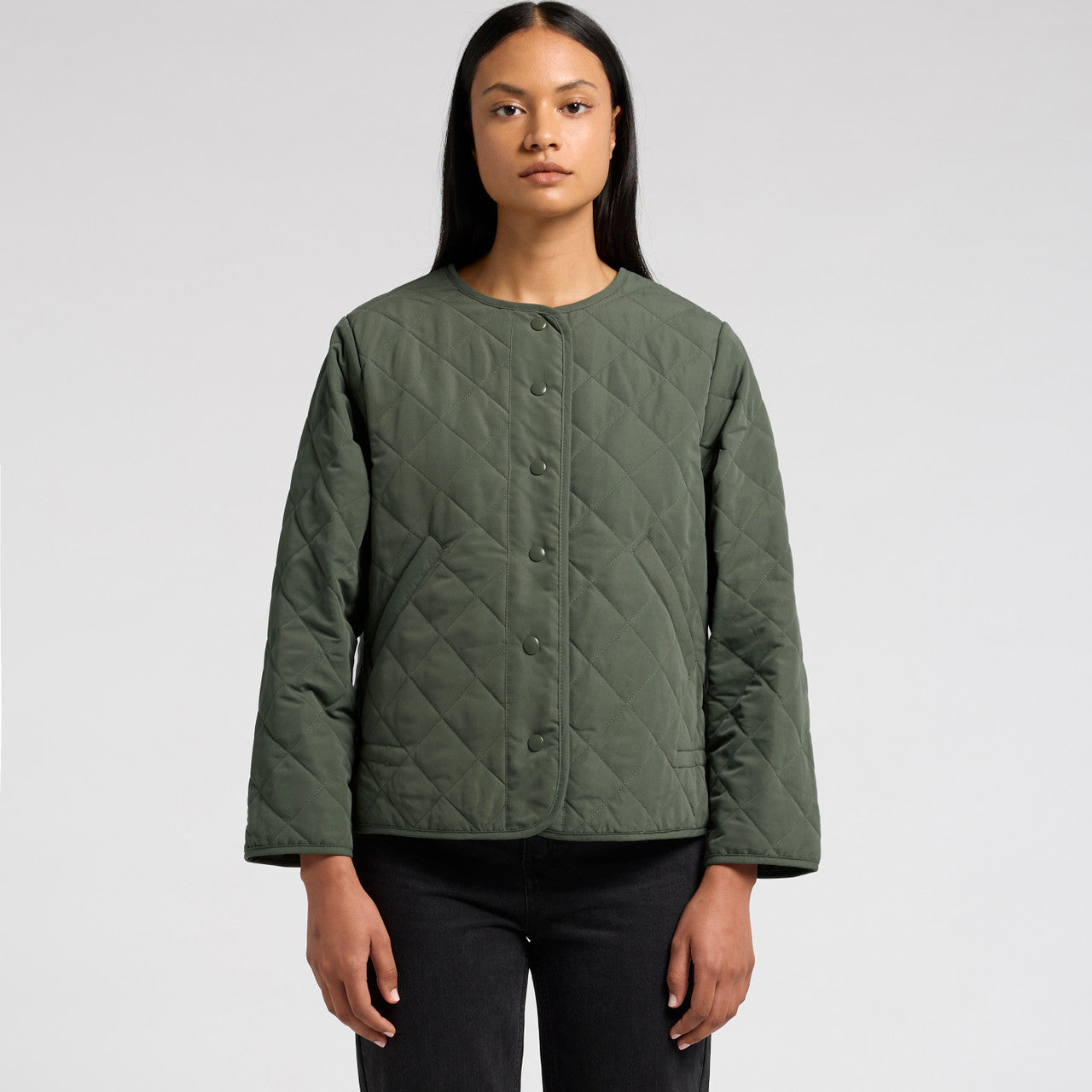 Wo's Quilted Jacket4525 - BLACK