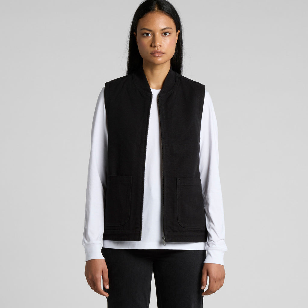 Wo's Canvas Heavy Vest4528 - WALNUT