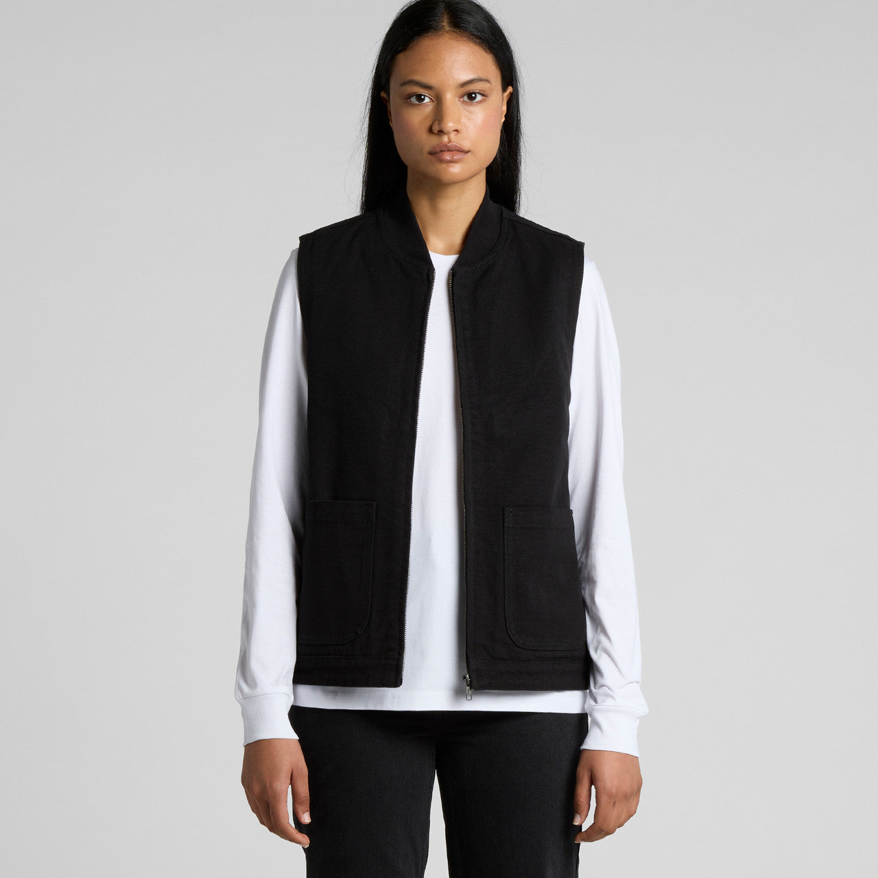 Wo's Canvas Heavy Vest4528 - WALNUT