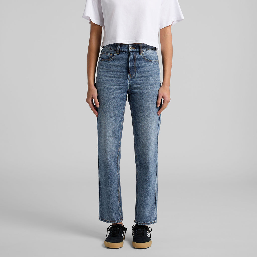 Wo's Straight Jeans4830 - WASHED BLUE