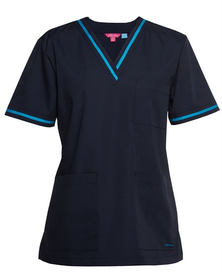 JB's Ladies Contrast Scrubs Top