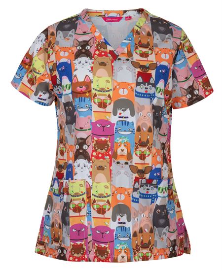 JB's Ladies Scrub Top Printed