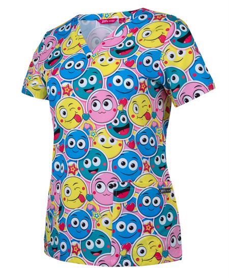 JB's Ladies Scrub Top Printed - 4 Colour(s) available