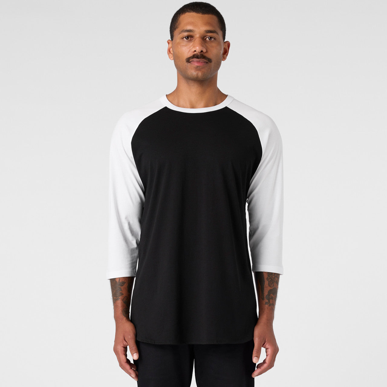 Raglan Tee5012 - WHITE/NAVY