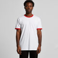 Staple Ringer Tee5053 - WHITE/RED
