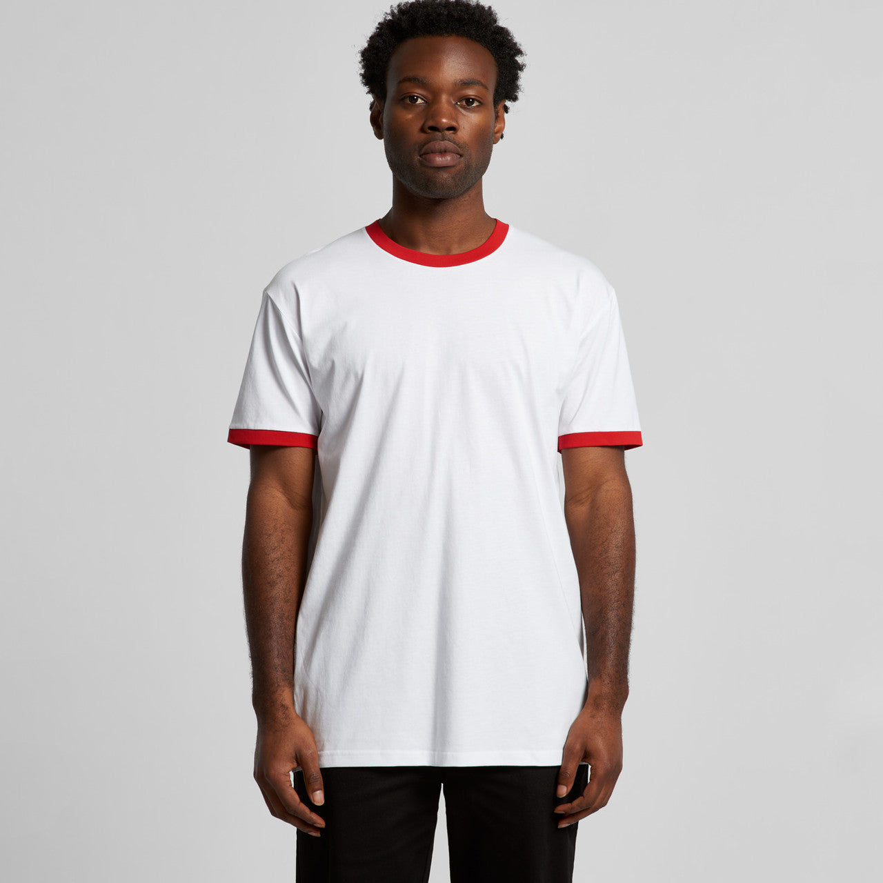 Staple Ringer Tee5053 - WHITE/RED