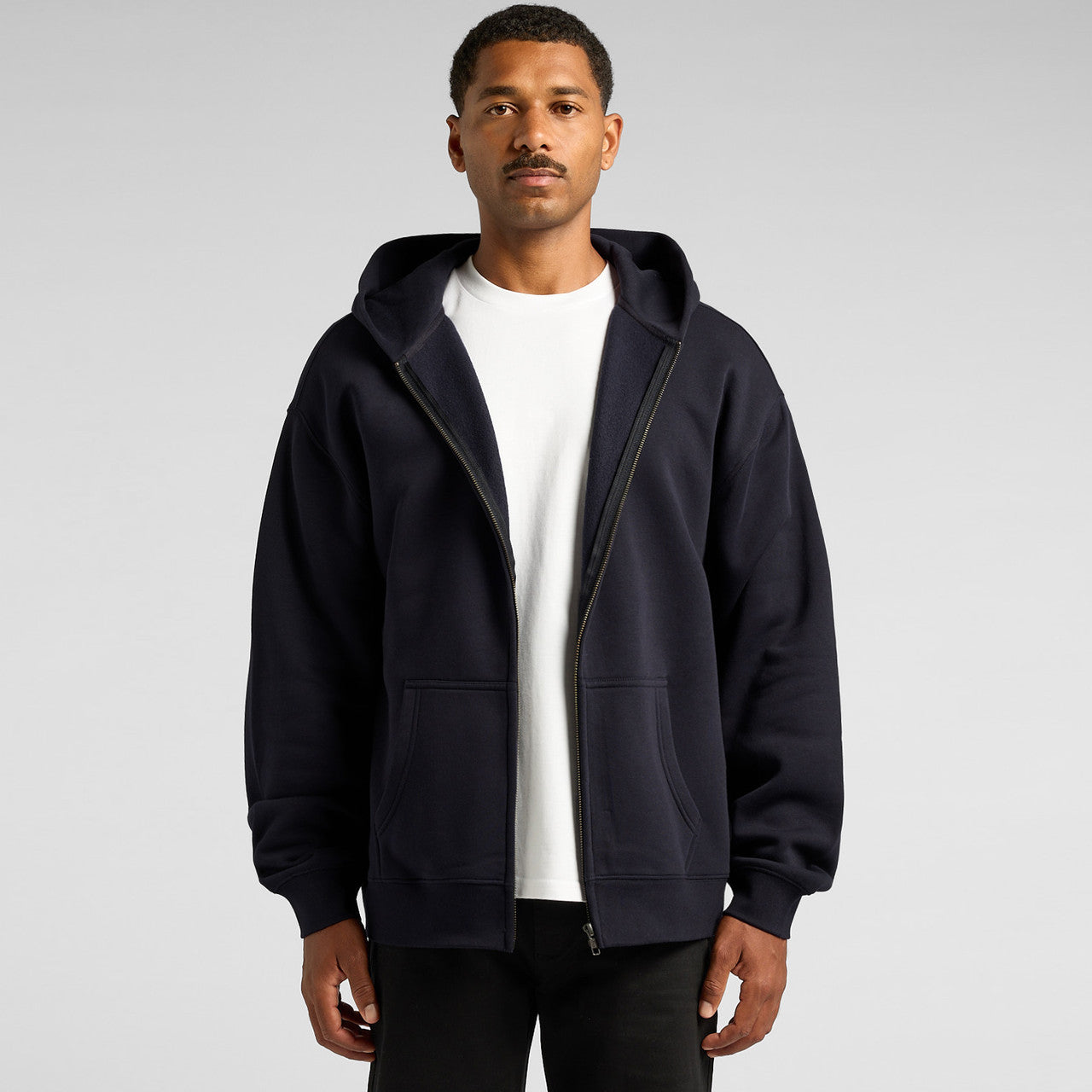 Relax Zip Hood5162 - GREY MARLE