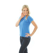 Ladies Cotton Rich New York Polo - Black