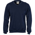 V-Neck Fleecy Sweatshirt (Sloppy Joe) - Navy
