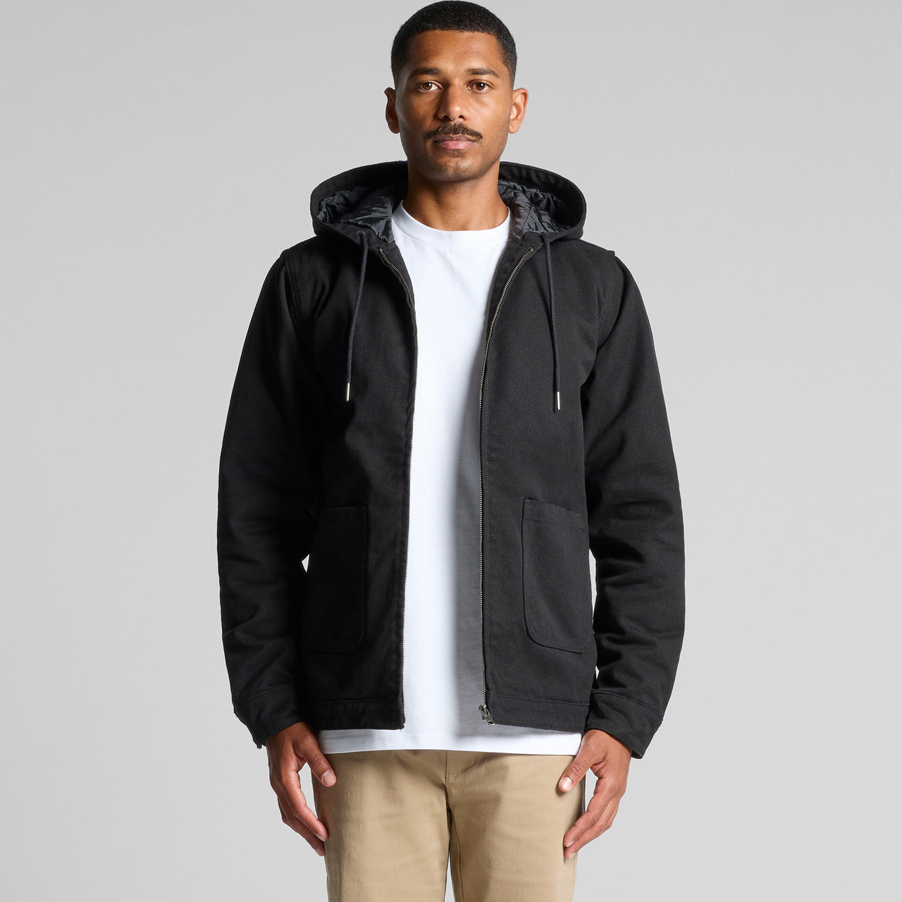 Canvas Heavy Hooded Jacket5529 - WALNUT