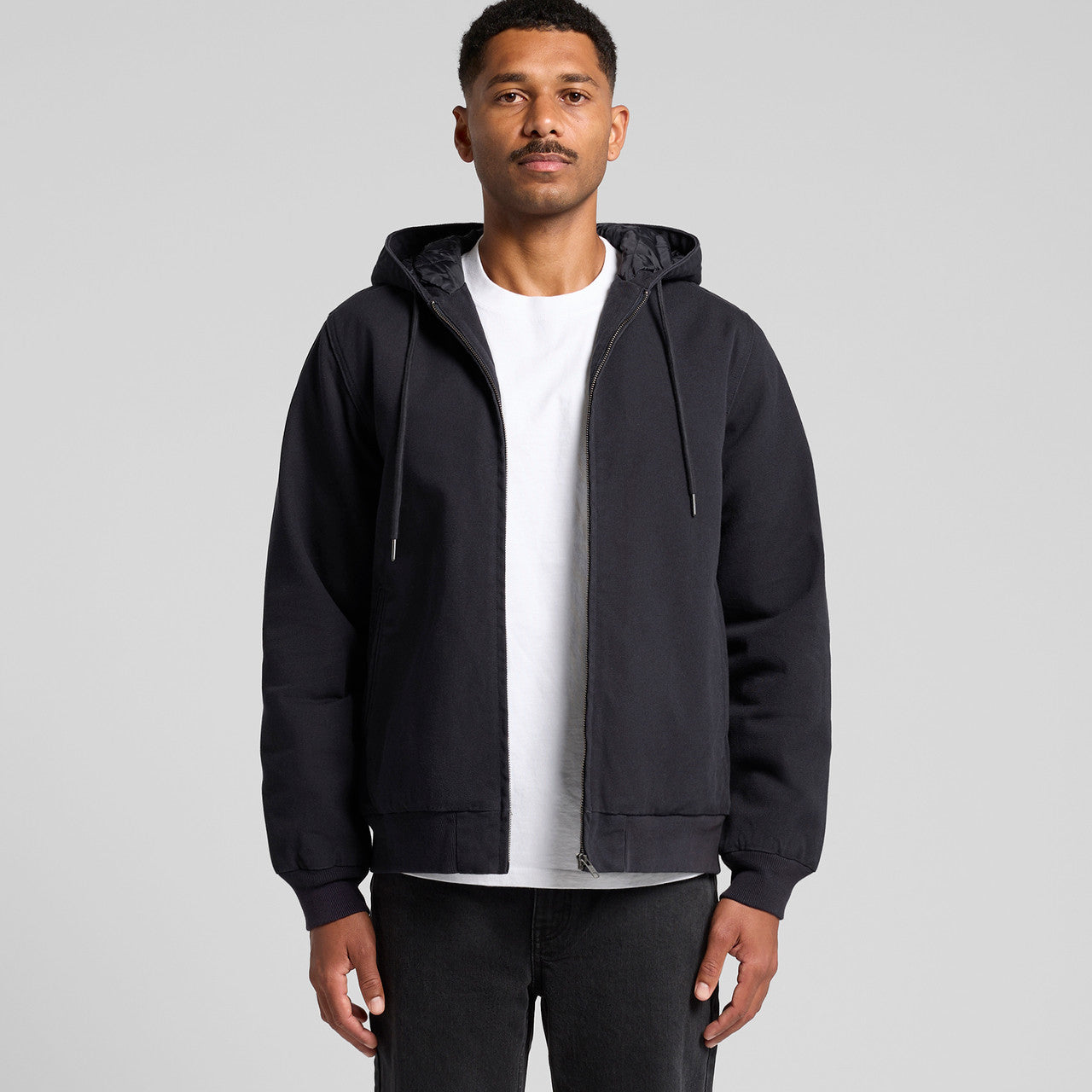 Canvas Bomber Hood Jacket5532 - INK BLUE