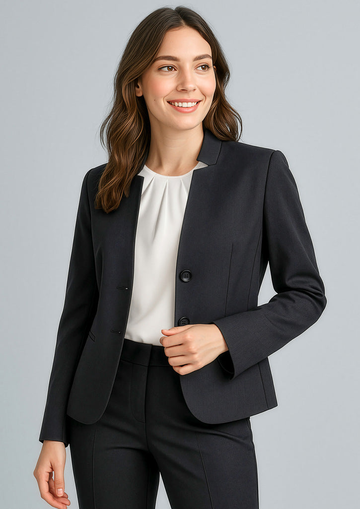Womens Cool Stretch Short Jacket with Reverse Lapel