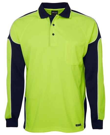 JB's Hi Vis L/S Arm Panel Polo