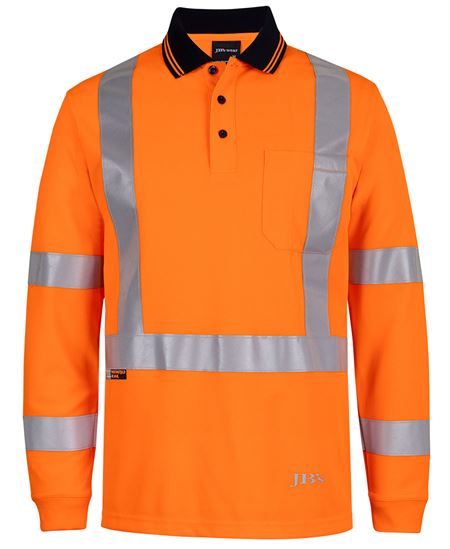 JB's Hi Vis L/S NSW/QLD Rail Biomotion X-Back Polo