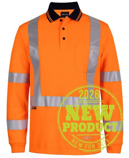 JB's Hi Vis L/S NSW/QLD Rail Biomotion X-Back Polo