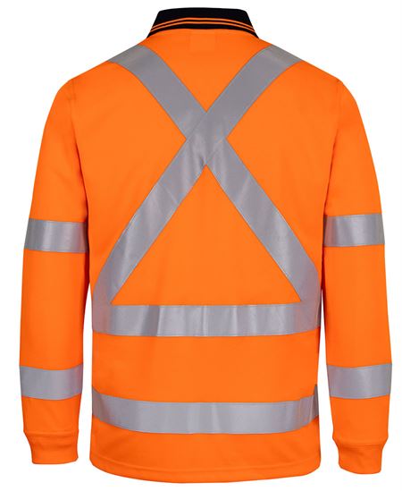 JB's Hi Vis L/S NSW/QLD Rail Biomotion X-Back Polo