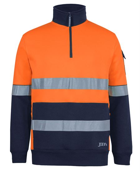 JB's 350g Hi Vis (D+N) 1/2 Zip Trade Fleece