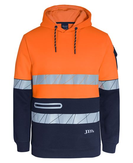 JB's 450g Hi VIs Pull Over Hoodie with Fragmented Tape