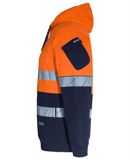 JB's 450g Hi VIs Pull Over Hoodie with Fragmented Tape