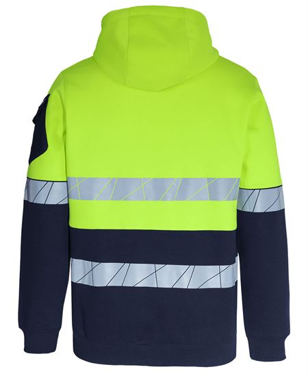 JB's 450g Hi Vis Full Zip Hoodie with Fragmented Tape