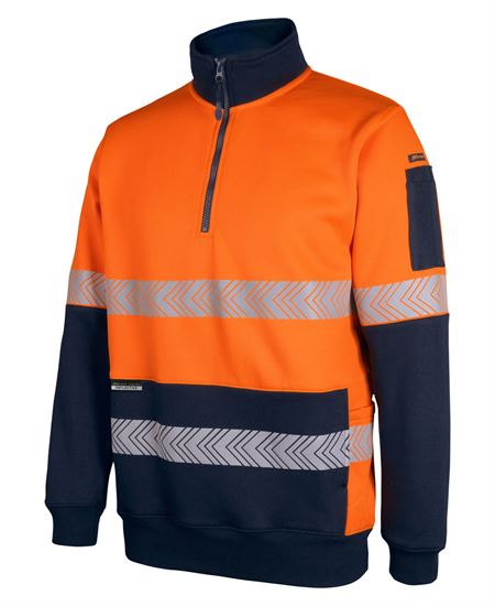 JB's Hi Vis 330g 1/2 Zip Segmented Tape Fleece - 1 Colour(s) available