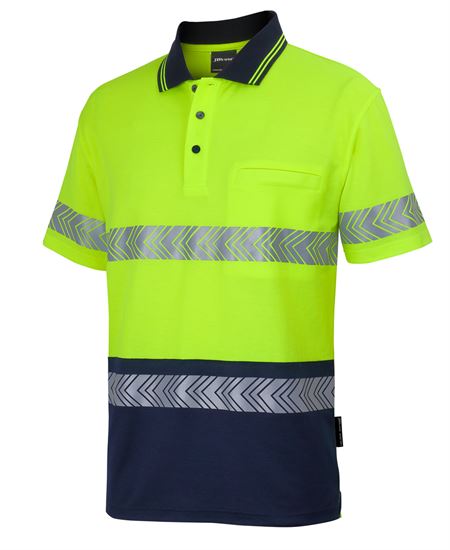 JB's Hi Vis (D+N) Cotton Back S/S Segmented Tape Polo - 1 Colour(s) available