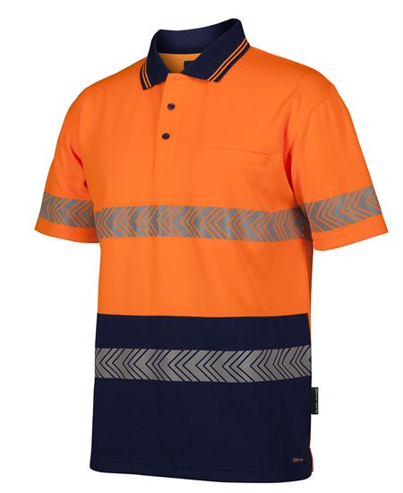 JB's Hi Vis (D+N) Cotton Back S/S Segmented Tape Polo