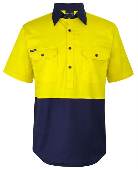 JB's Hi Vis Close Front S/S 150g Work Shirt